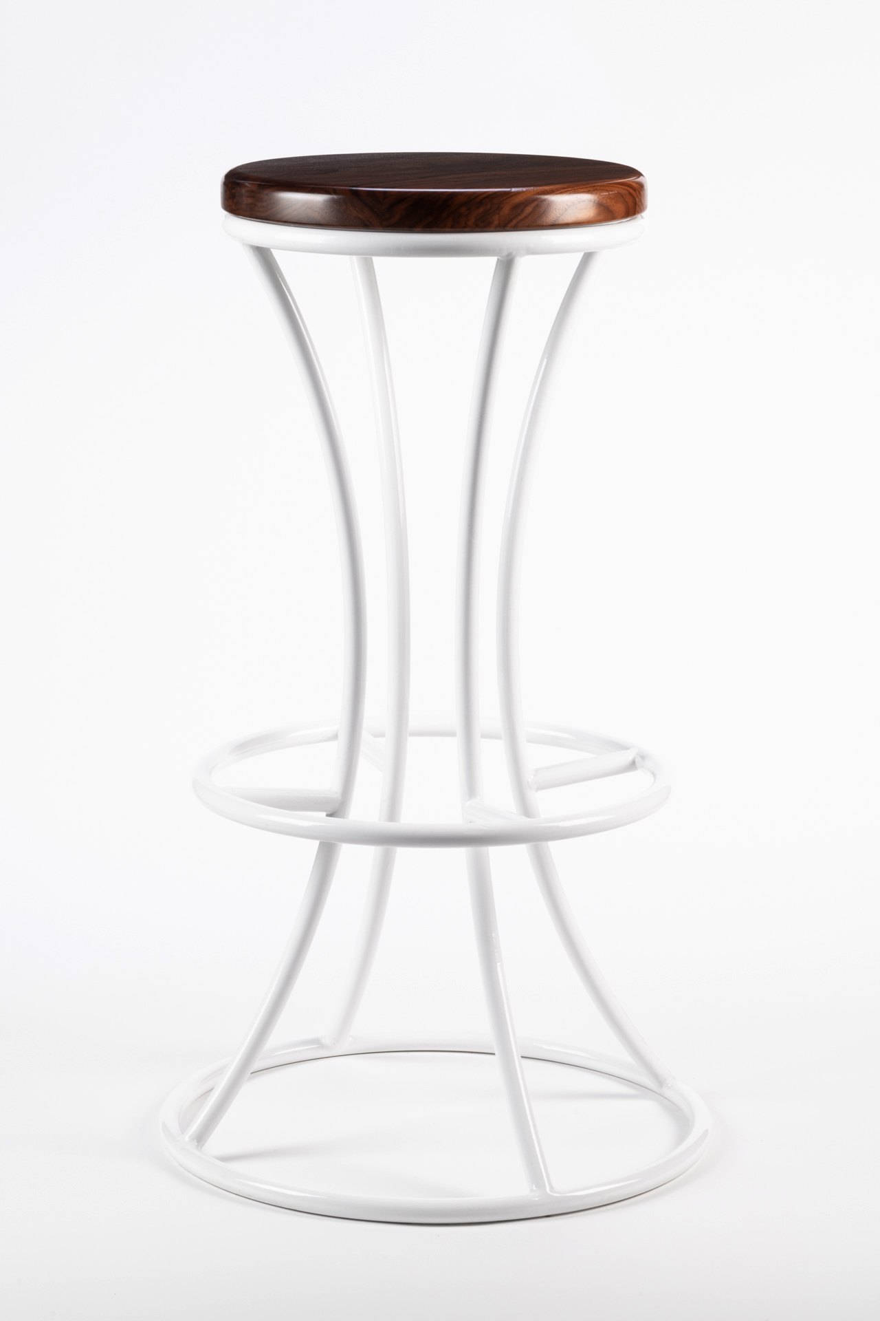 Arc Stool | Walnut | Bar | White Arc Stool | Walnut | Bar | White