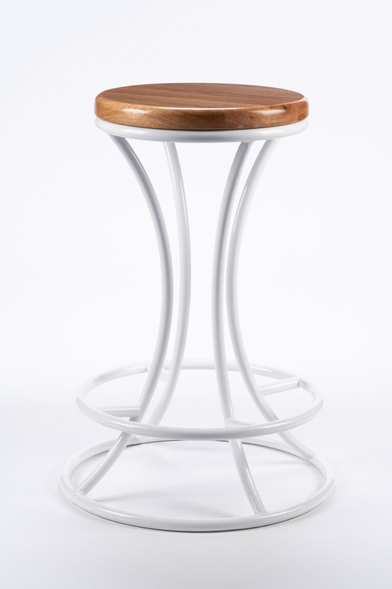 Arc Stool | Maple | Counter | White