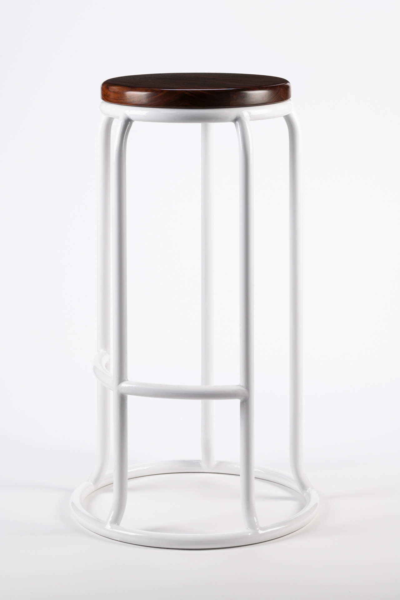 Bell Stool | Bar Height | Walnut | White Bell Stool | Bar Height | Walnut | White