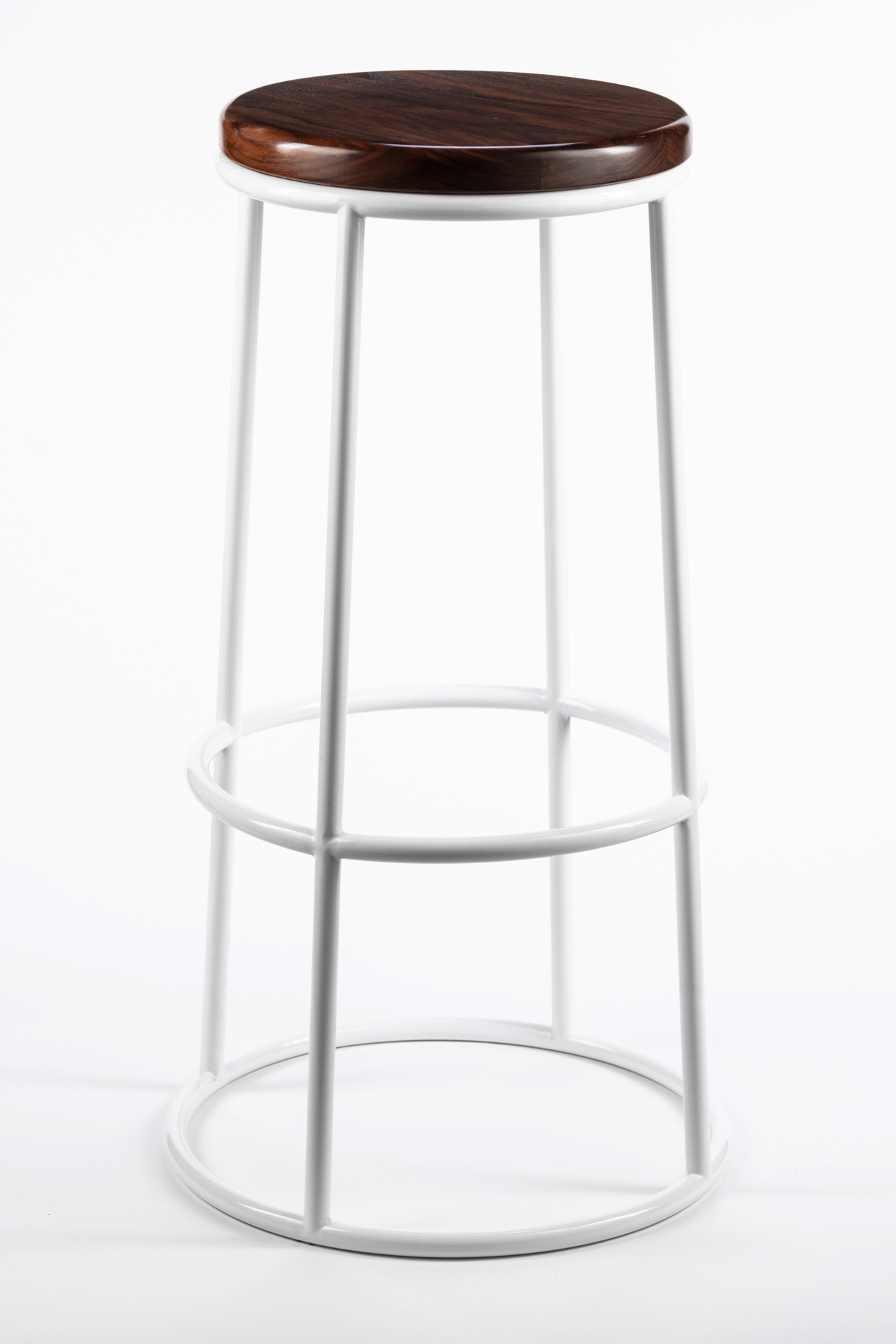 Cooling Tower Stool | Walnut | Bar | White Cooling Tower Stool | Walnut | Bar | White