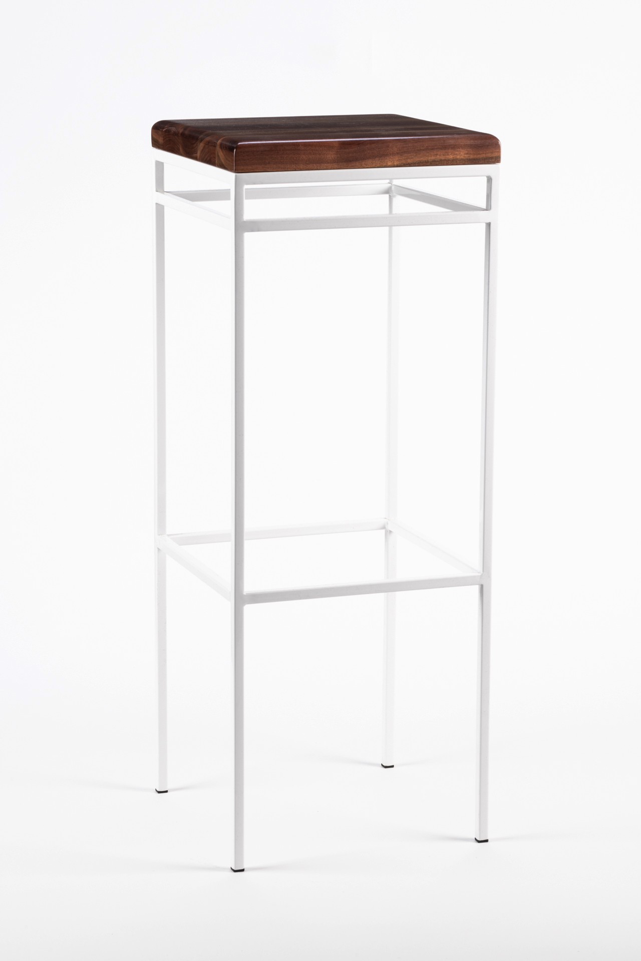 Cube Stool | Bar | Walnut | White Cube Stool | Bar | Walnut | White