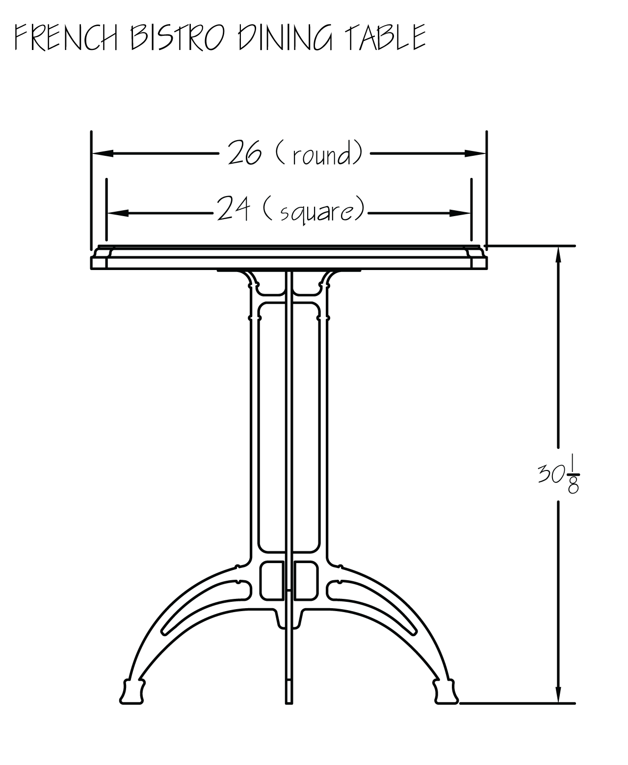 French Bistro Dining Table Specs French Bistro Dining Table Specs